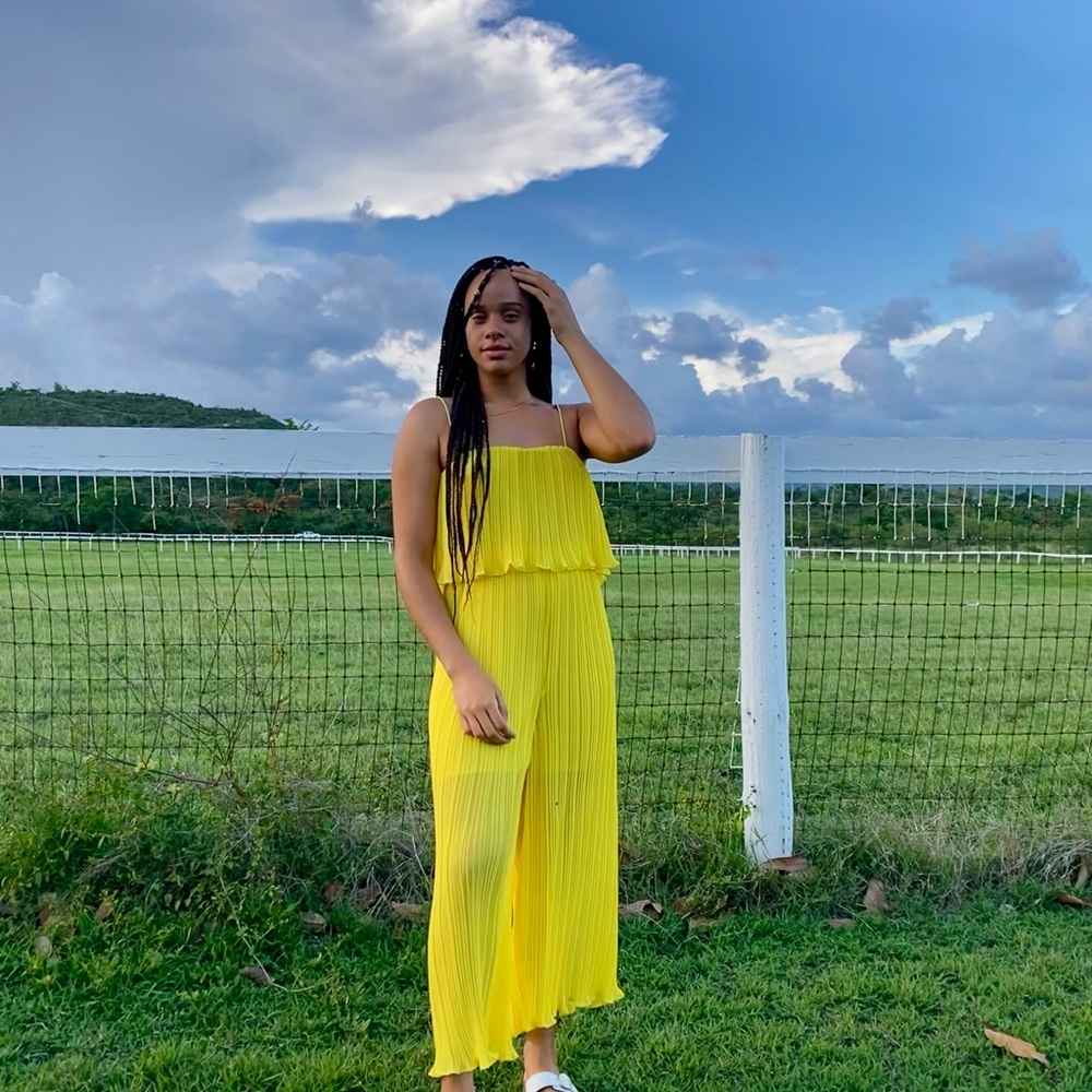 Zara Pleated Jumpsuit With Straps